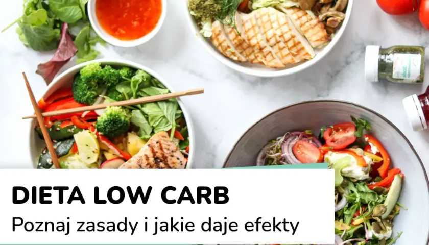 Kolorowe miski z sałatkami i grillowanym mięsem, idealne dla diety, która nie ma węglowodanów.